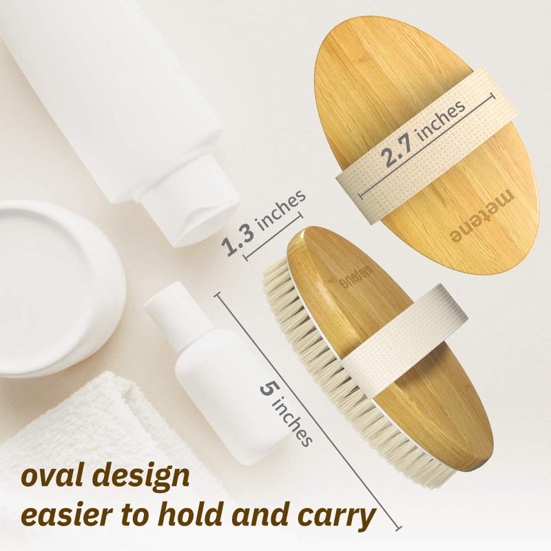 Metene Dry Brushing Body Brush with Soft and Stiff Natural Bristles, Body Exfoliating/Massage Scrub Brush for Cellulite and Lymphatic, Improve Your Circulation, 2 Pack - Image 4